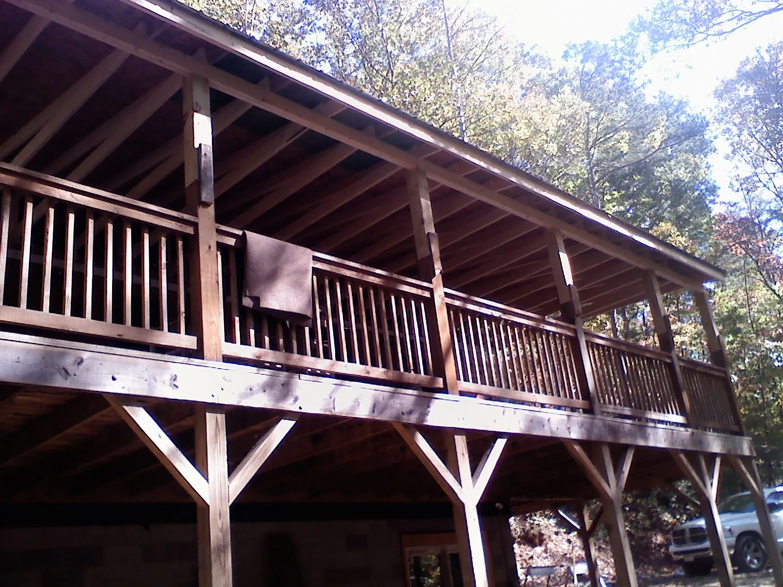 Timber framing under a new elevated porch and deck — Roof Leak Repair in Dover by Roofing Brothers